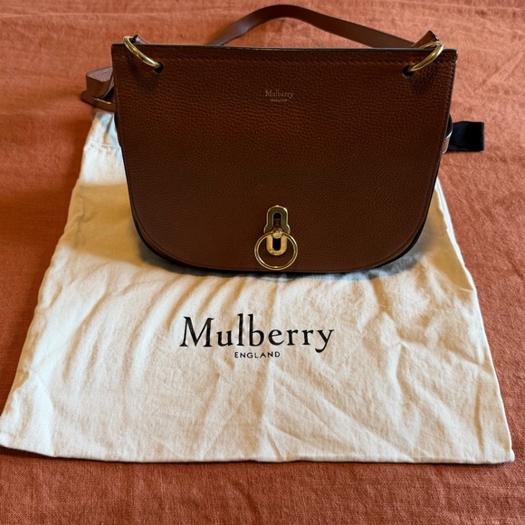 Mulberry Small Amberley Satchel Oak Brown Classic Grain Leather Crossbody - Picture 6 of 6